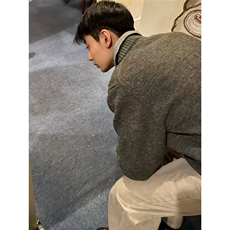 5012-P67美式复古假两件v领毛衣男款冬季翻领老钱风针织衫上衣，男装T恤，电商B323A