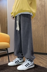 703-K307-P60直播好货欧棉绒重磅高克重保暖美式加绒加厚束脚裤，男装棉衣，星座703