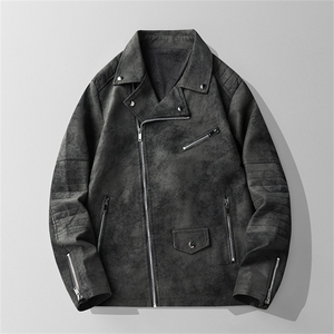 JK897-P100轻熟风机车皮衣外套男秋冬韩版西装领休闲pu皮夹克潮图片