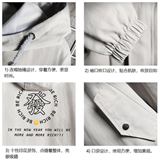 JK41163-P85加棉款-P115纯棉连帽夹克男士大码工装夹克男网格，男装夹克，电商A040A