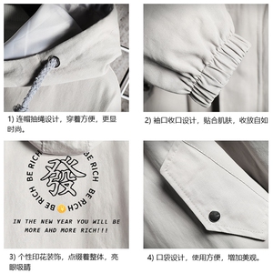 JK41163-P85 加棉款-P115 纯棉连帽夹克男士大码工装夹克男 网格图片