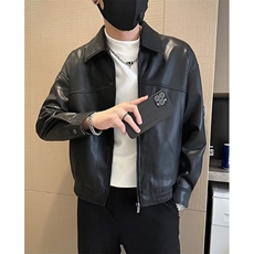 痞帅炸街皮衣男款潮流夹克短款上衣新款春秋装外套PW97，男装夹克，星座1116A（原606A-3）