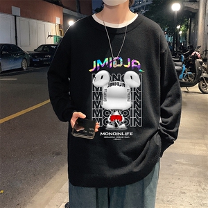 M67214-P45 加绒款-P65圆领毛衣男大码针织衫男毛线衣线衫图片