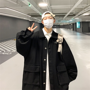 JK6089/P68春装现货港风工装立体大口袋水洗夹克男女大码上衣图片
