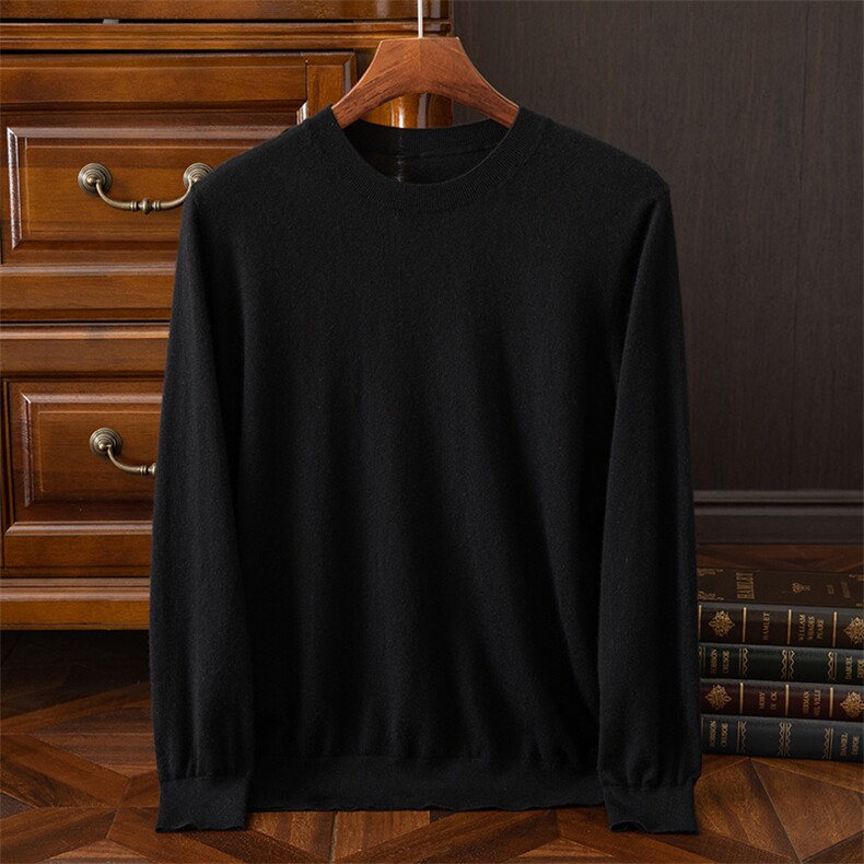 精纺扬子羊毛衫男短袖t恤圆领薄款针织衫半袖毛衣夏，男装羊绒套衫，欧力羊绒