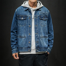 新款秋季夹克男牛仔外套韩版潮流上衣日系复古工装休闲8197-P75，男装夹克，电商A318