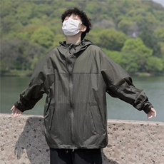 连帽防晒衣男夏季冰丝轻薄皮肤衣户外潮牌防紫外线外套F0589-P39，男装夹克，星座308B-1
