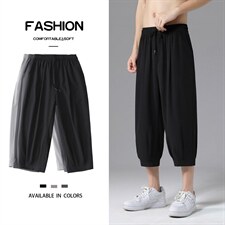 休闲男夏季薄款潮流束脚七分运动宽松冰丝休闲裤  2077-特批20图片