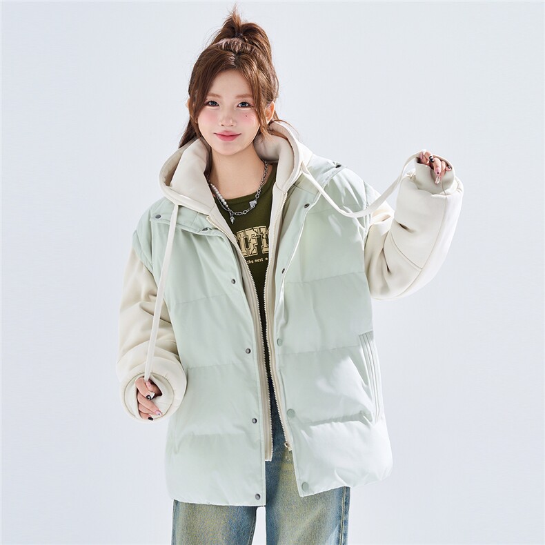 新款冬季羽绒棉服棉袄连帽假两件韩版宽松外套A436-2511-P85,男装棉衣,电商A436