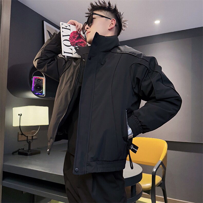 AY130/P178控238冬季社会小伙保暖立领百搭韩系羽绒棉服男黑首,男装棉衣,星座305B-1