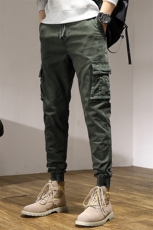 男工装多口袋长裤子ins潮流宽松休闲机能束脚裤子G3847P80，男装休闲裤，星座914