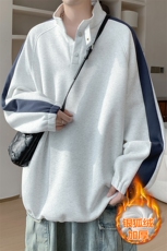 380g重磅华棉加厚银狐绒插肩袖宽松卫衣男W5392J加绒-特P55控108，男装卫衣，电商A001-1