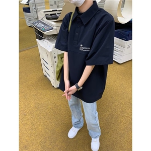 POLO衫男韩版潮流字母高街2026夏季新款ins宽松百搭卫衣WB051-P33图片