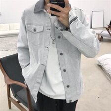 703-J秋季男弹力牛仔拼接毛边夹克外套，男装夹克，星座703