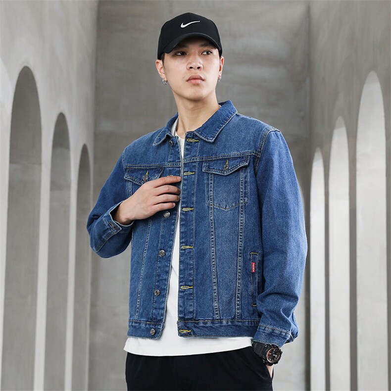 美式复古牛仔外套男高级感痞帅衣服潮流百搭夹克9015-P70四季有货,男装夹克,星座224