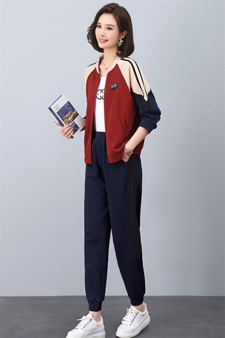 运动装套装女2025新款中老年女装时尚休闲中年妈妈运动服两件套装,女装套装/套裙,涵誉