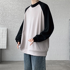 8XL-M280g重磅插肩半高领长袖t恤男打底德绒卫衣DR001特P27加绒37，男装T恤，电商B312