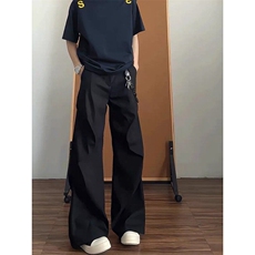 美式垂感直筒西裤男春夏季潮牌宽松褶皱cleanfit拖地阔腿休闲裤子，男装休闲裤，星座313A(原308A-2)
