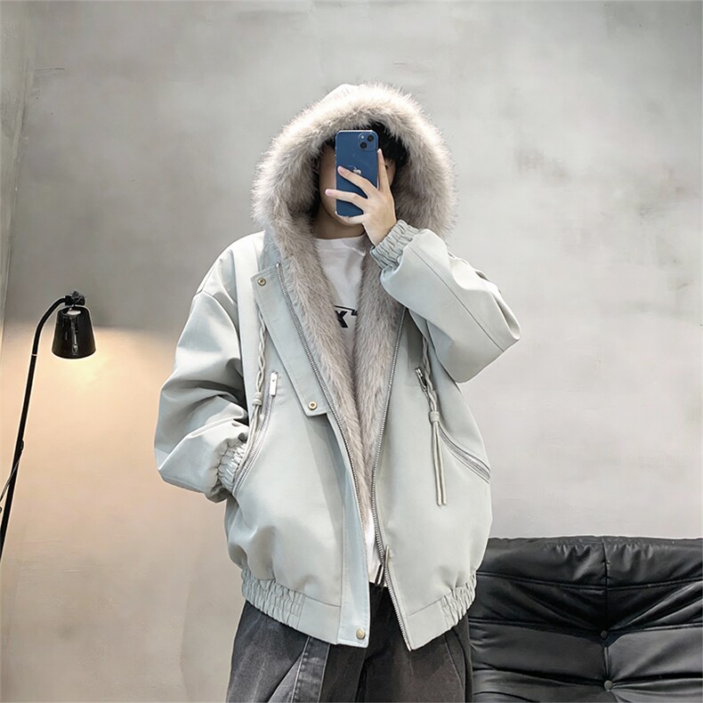 XZ514-2-25104-P115美式复古座山雕连帽棉服加厚保暖夹克宽松外套,男装夹克,星座514-2(原B239)