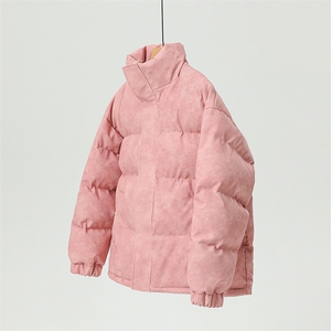 冬季新款棉衣男美式港风宽松PU皮立领面包服大码外套男MY622-P128图片
