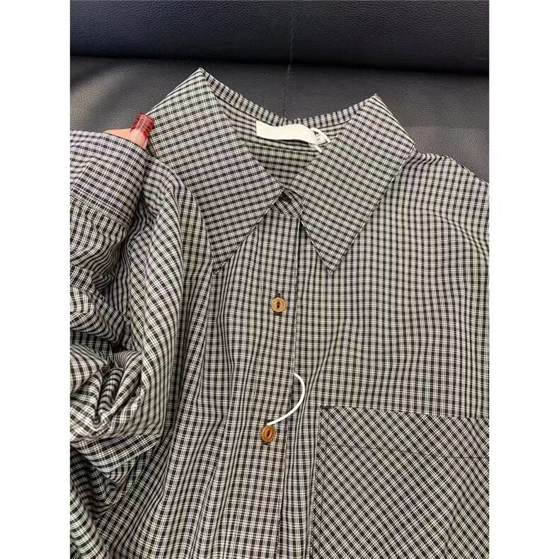 韩系格子衬衫外套秋季新款设计感衬衣小众开衫上衣LS235P46,男装衬衫,星座1013-5