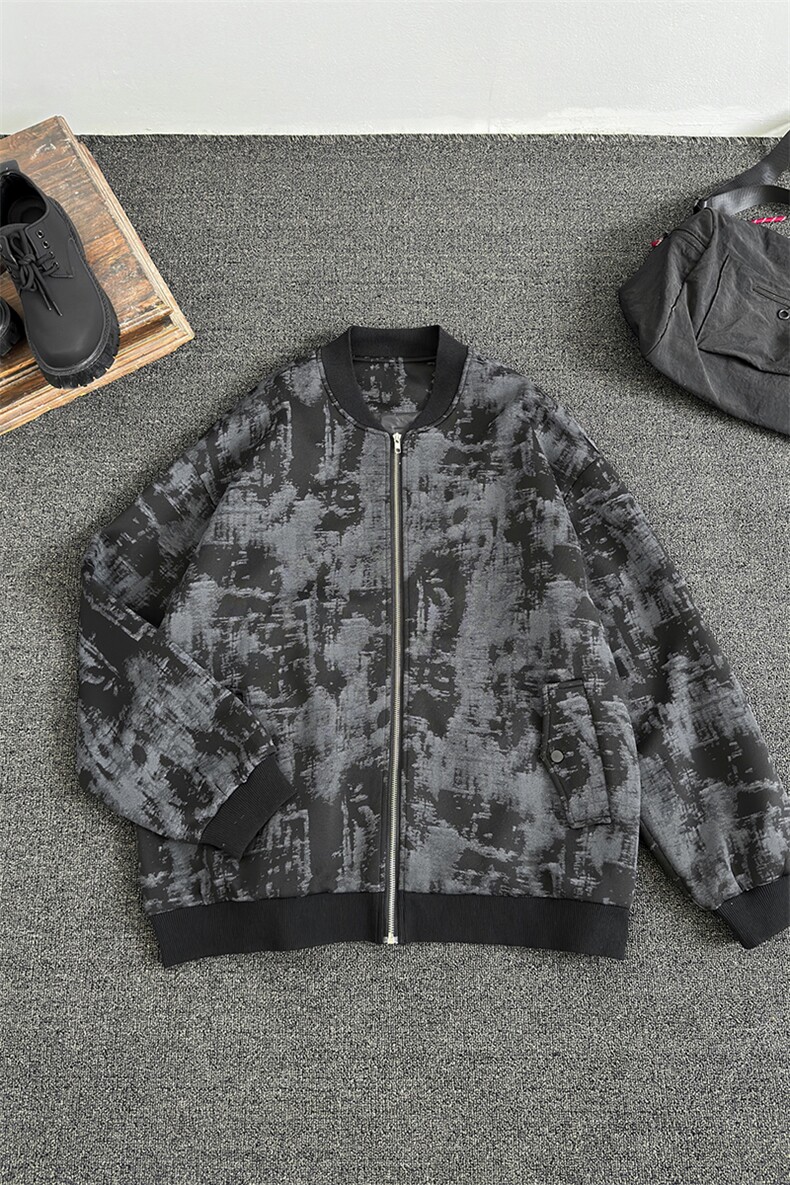 JK5063/P65秋装新款不起球不掉色卫衣男夹克棒球服宽松大码外套,男装夹克,电商A141
