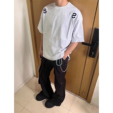 美式复古短袖t恤男女夏季痞帅高级感字母刺绣上衣宽松半袖TG001，男装T恤，星座1116A（原606A-3）