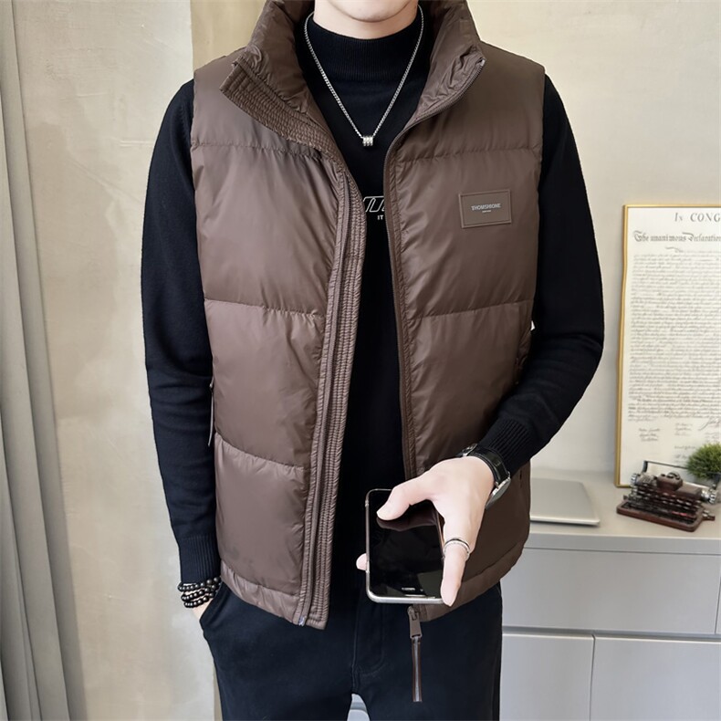 短款立领羽绒马夹男休闲日系面包服保暖外套马甲背心M03-P110,男装背心/马甲,电商A239