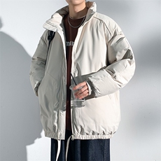 现货冬季美式休闲加厚雪山外套夹克立领纯色三防户外工装棉服，男装夹克，电商A486-1