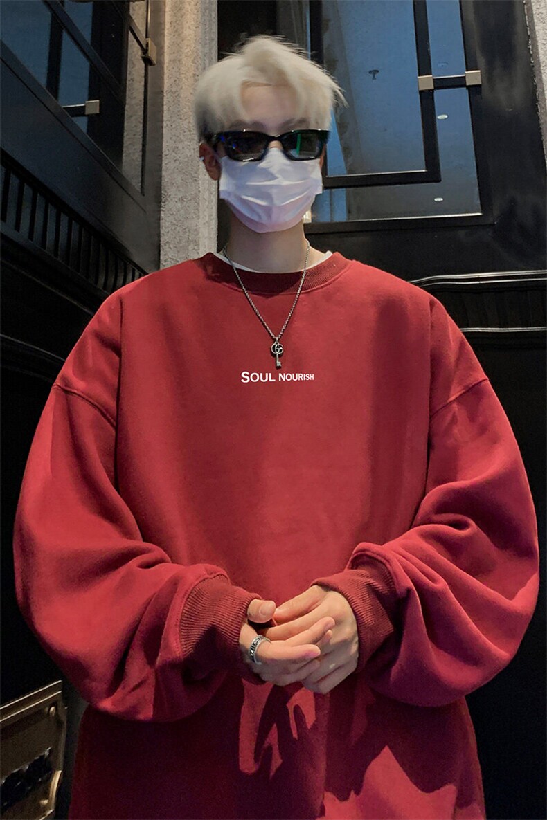 ！圆领卫衣男装港风长袖T恤男外套男WY256-特P23,男装T恤,电商B367