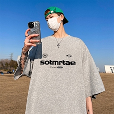 抖音得物二开现货供应220克夏装重磅美式高街宽松短袖t恤MT74，男装T恤，电商A486-1