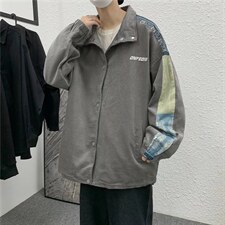 夹克外套春秋2021新款宽松腰果花拼接灯芯绒棒球服insW1826-P58，男装夹克，星座512-4
