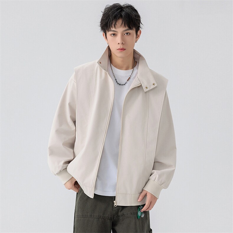 新款硬汉风户外夹克男立领纯色上衣冲锋衣外套A157B-JK7868-P70,男装夹克,电商A157B