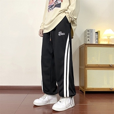 美式复古高街ins百搭休闲裤男潮流设计感宽松直筒裤K4864-P35，男装休闲裤，星座512-2