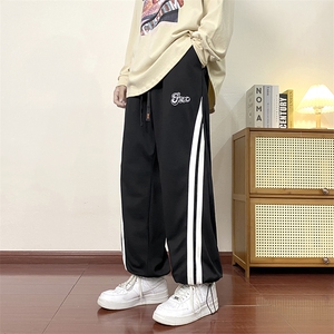 美式复古高街ins百搭休闲裤男潮流设计感宽松直筒裤 K4864-P35图片