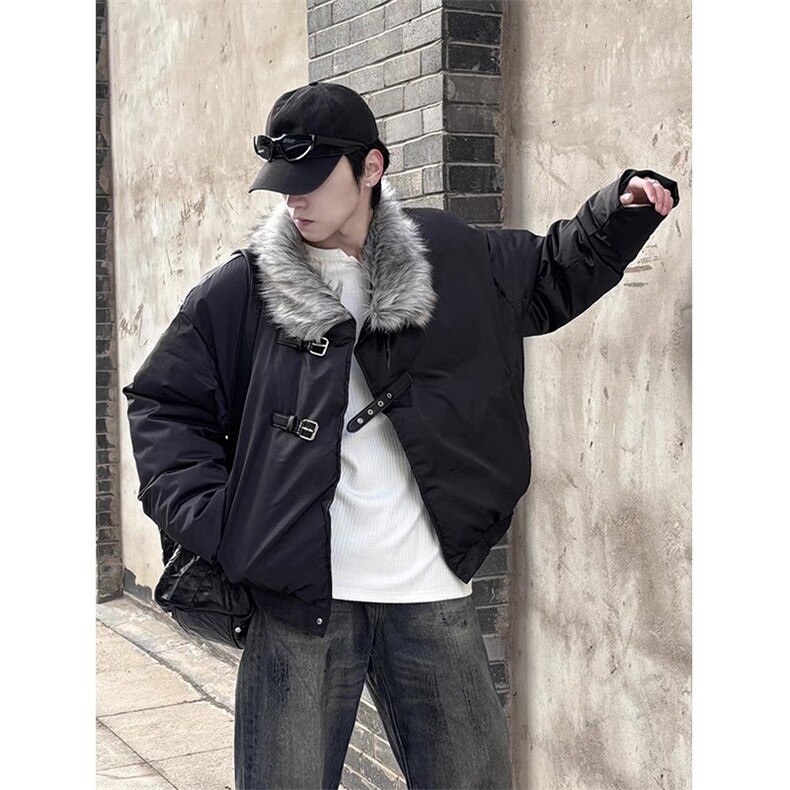 现货 美式三防翻领加厚座山雕短款棉服6030/P100图片