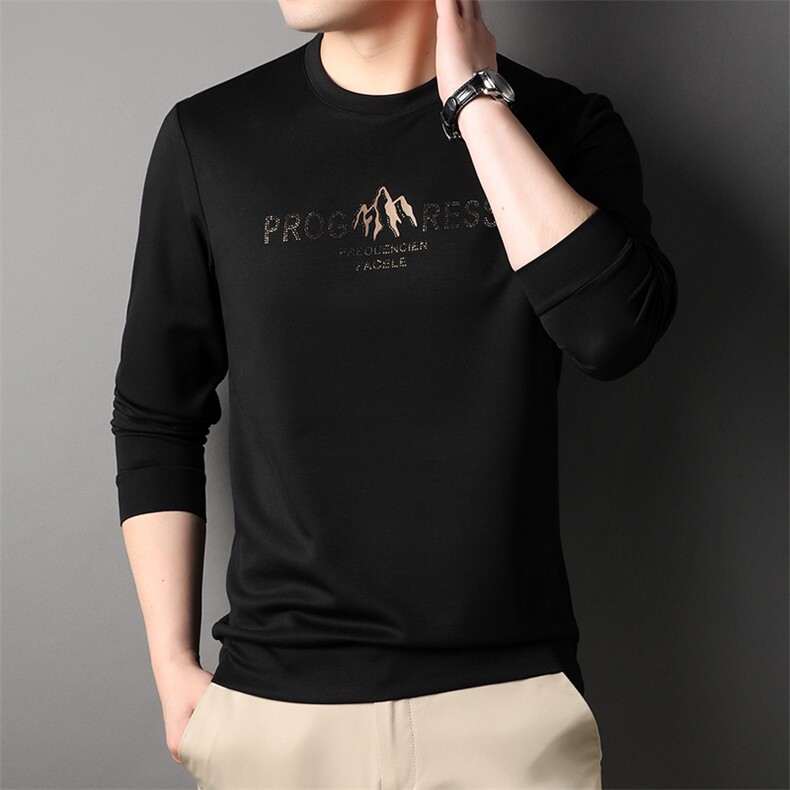 ATWY2219钱塘2020-3中青年男士帅气休闲长袖秋季薄款T恤P40,男装T恤,钱塘207-3