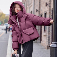 羽绒服女短款2024冬季新款女装连帽保暖休闲白鸭绒外套潮！现货！，女装羽绒服，慧尚依恋
