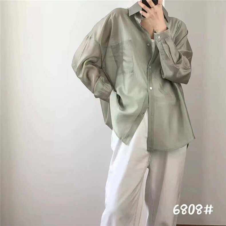 2025年新款时尚清凉长袖衬衫，女装衬衫，牛米欧羽绒服工厂店