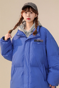 白鸭绒中性风22冬季新品潮流印花立领羽绒服YR186P195控258图片