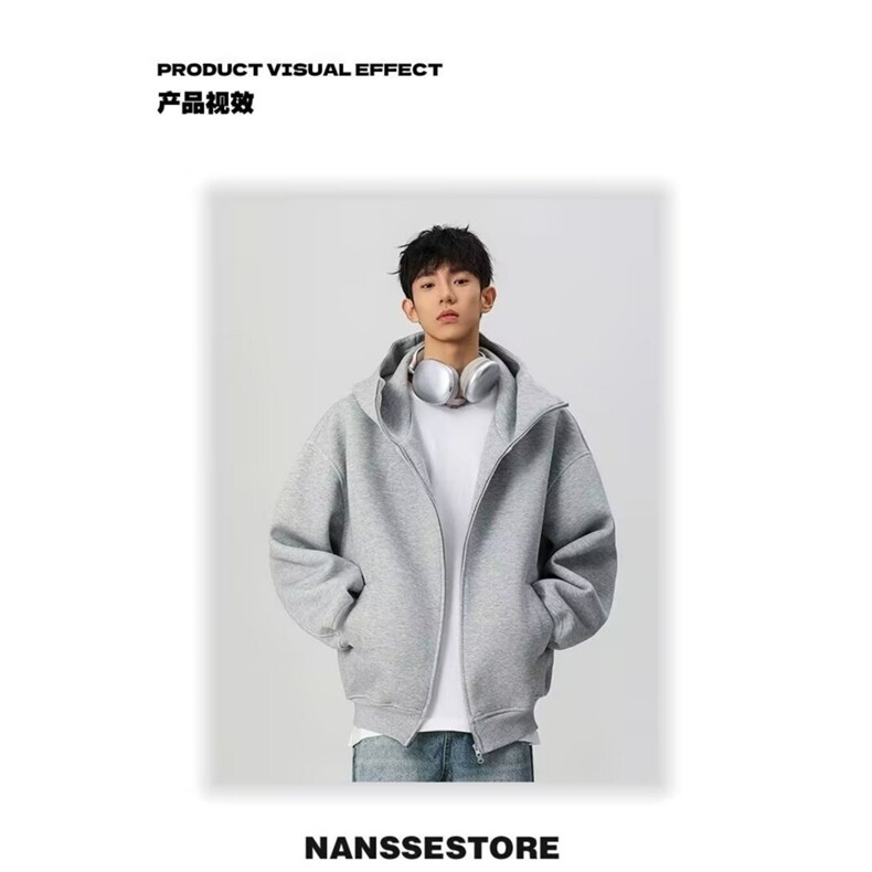 D645-P50ins时尚新款慵懒潮流流行百搭气质简约连帽外套文艺，女装短外套，电商B323A