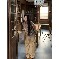 软糯小狗毛衣开衫女2025秋季新款宽松bf韩系街头外套潮MY433，男装针织衫/毛衣，星座516A