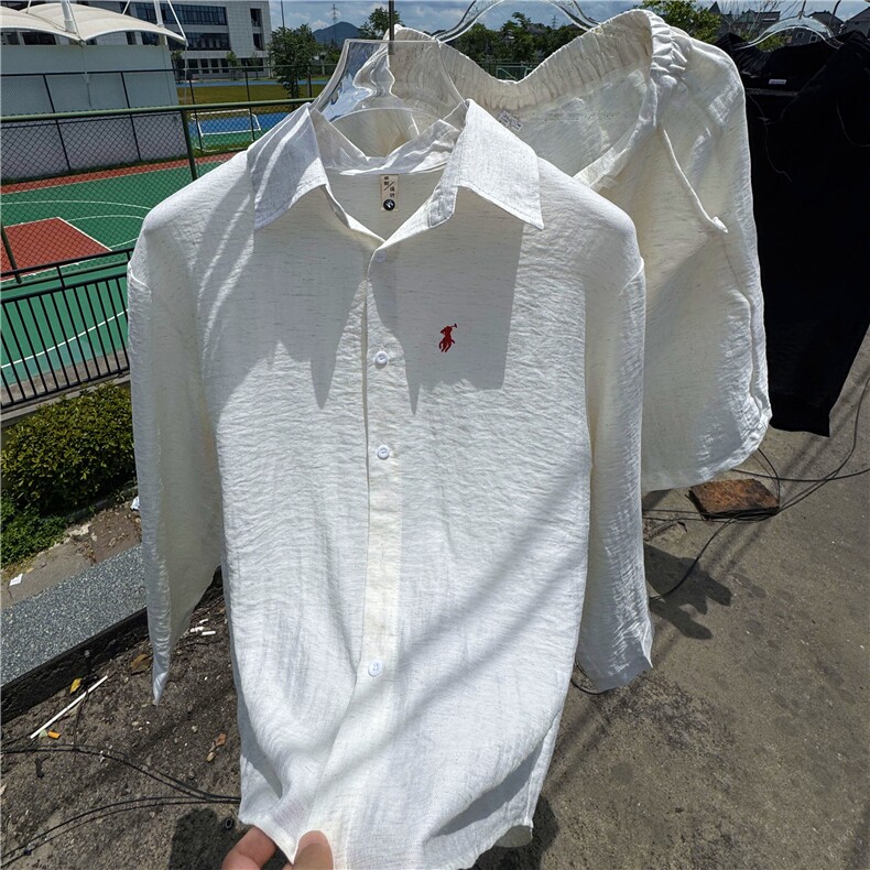 TC01男女休闲长袖衬衫短裤风套装棉麻透气凉爽高级面料慵懒风,男装牛仔裤,星座115A(原星座507）