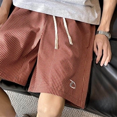 特批P21无差价25夏季港风休闲刺绣格子运动大码休闲短裤男DK5875，男装休闲裤，电商A001-1