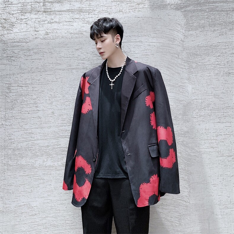 早秋走秀款花朵西服男个性潮流韩版外套上衣A452--678,男装西服,电商A452