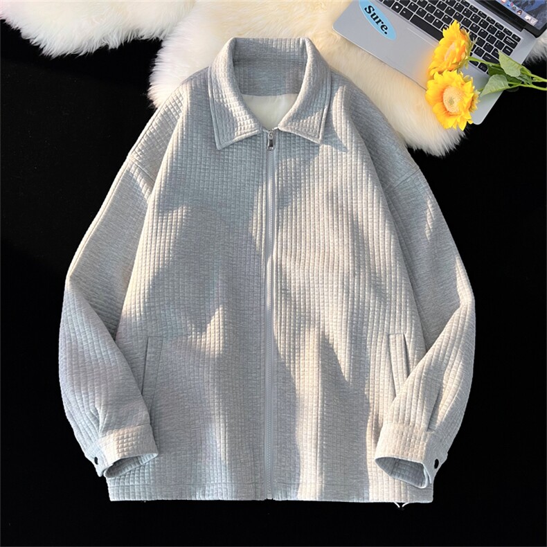 WY8011/P65秋装新款现货毛毯平铺个性立领卫衣男外套上衣夹克潮,男装夹克,电商A141