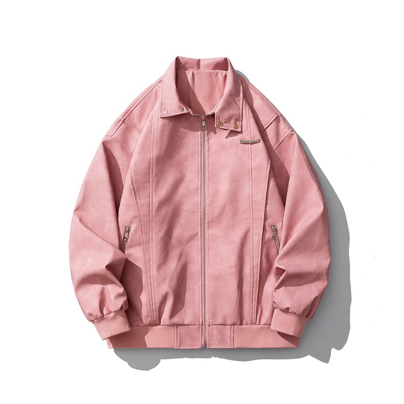 1做旧面料字母刺绣皮衣金属装饰大码M-5XL夹克男JK77861P85控138，男装夹克，星座226-2