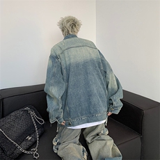 美式复古牛仔外套男潮牌炸街夹克痞帅潮流百搭JK0862-P65，男装夹克，星座308B-2