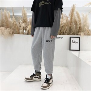 港风男休闲裤宽松印花束脚裤运动百搭卫裤NK01-P50图片