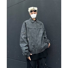扎染皮衣外套男秋季美式复古高街水洗上衣春秋款潮牌痞帅炸街夹克，男装夹克，星座218-1（原230）